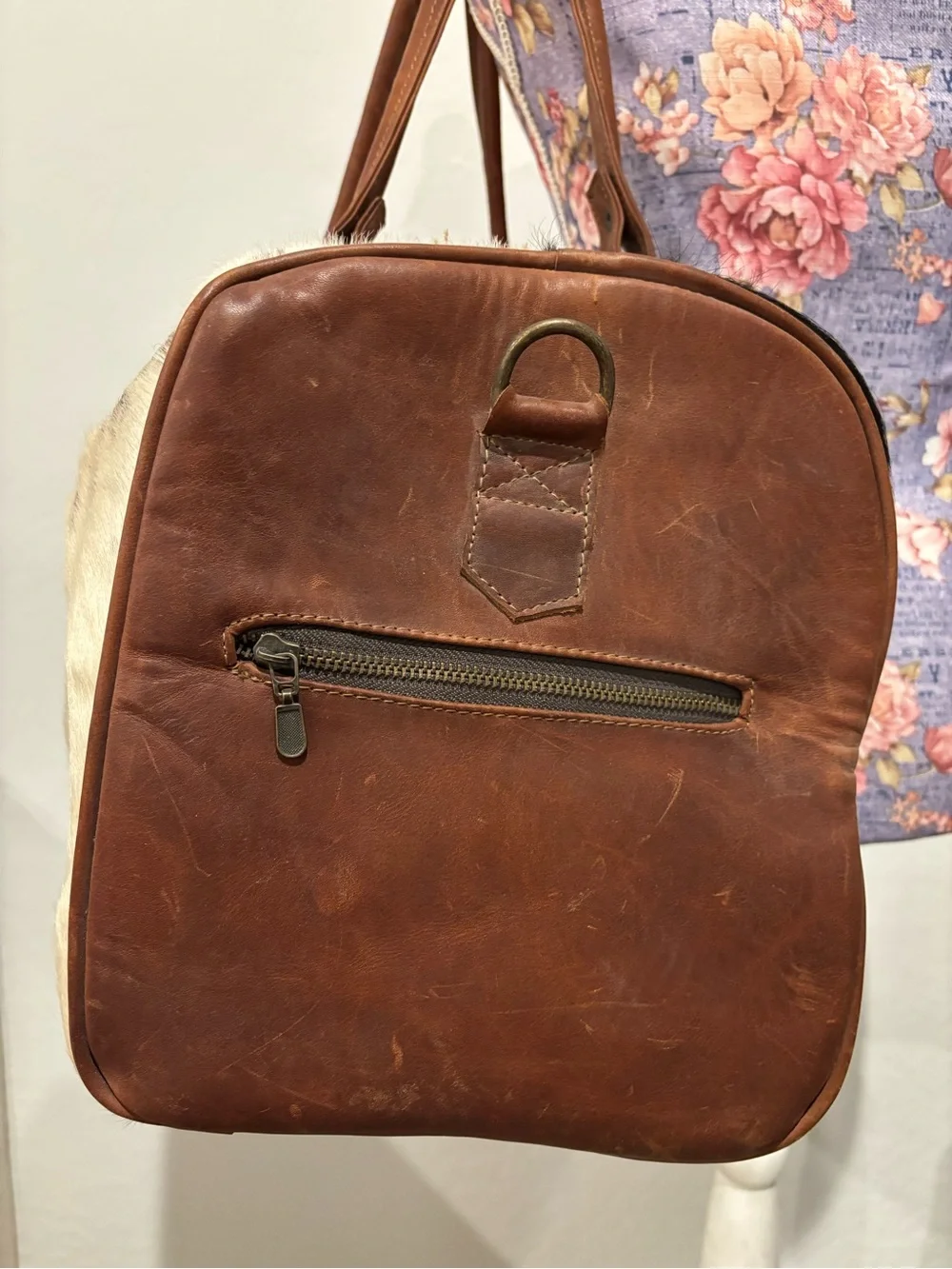 Genuinos Olmos Mexican Leather and Cowhide Travel Duffle Bag